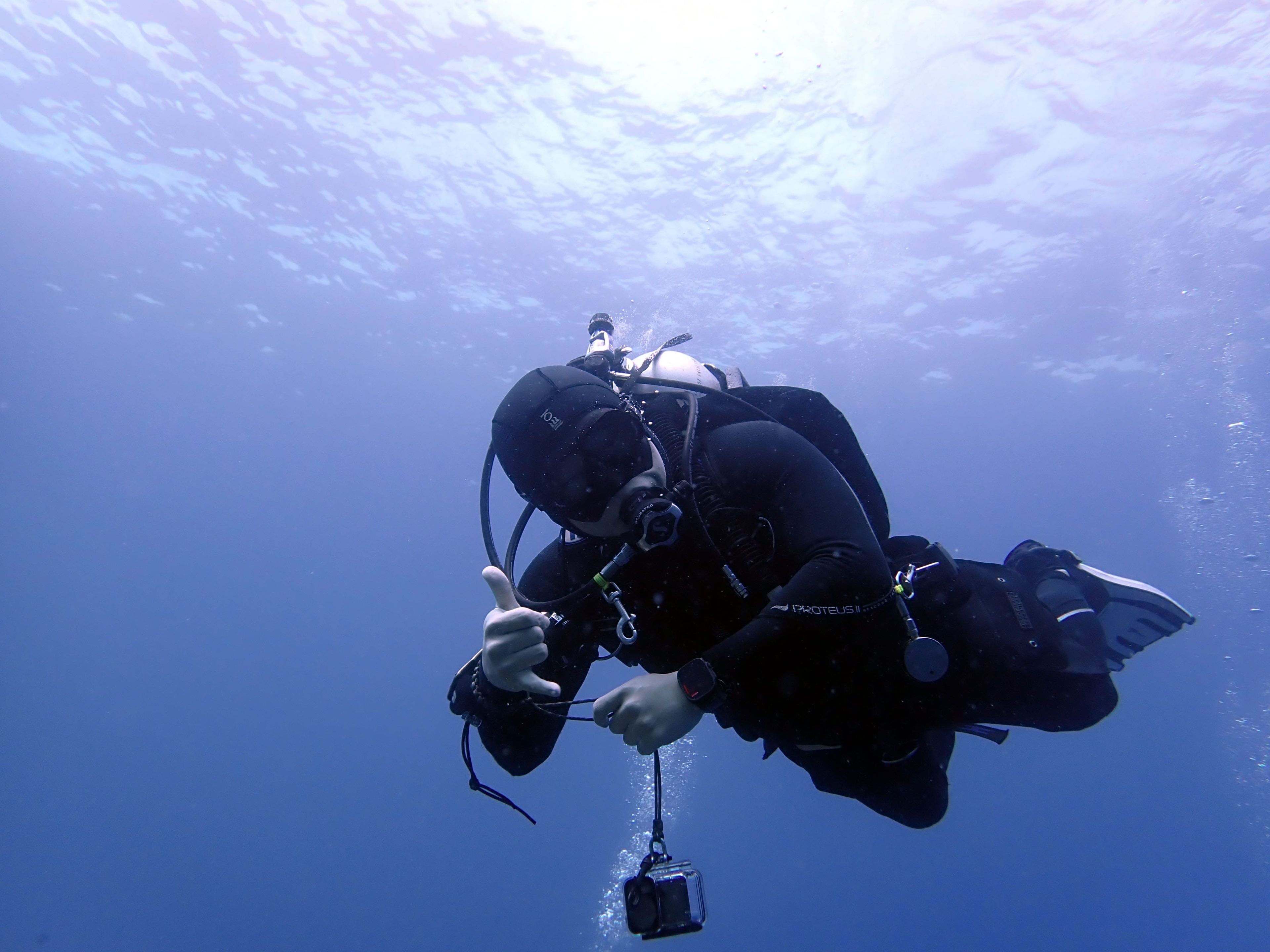 Scuba diving at Monad Shoal, Thresher Shark Divers Mooring Line