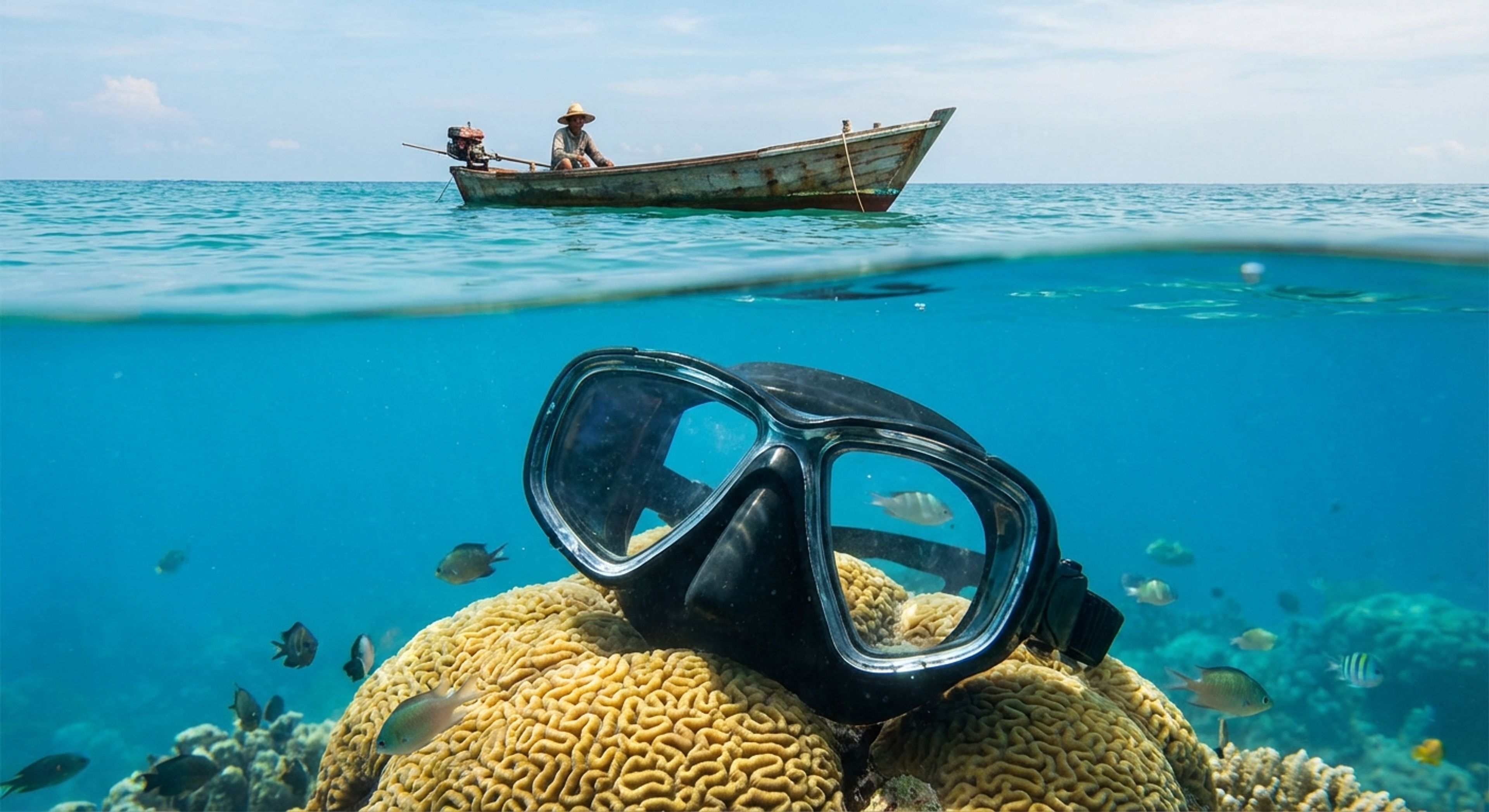 Prescription mask underwater