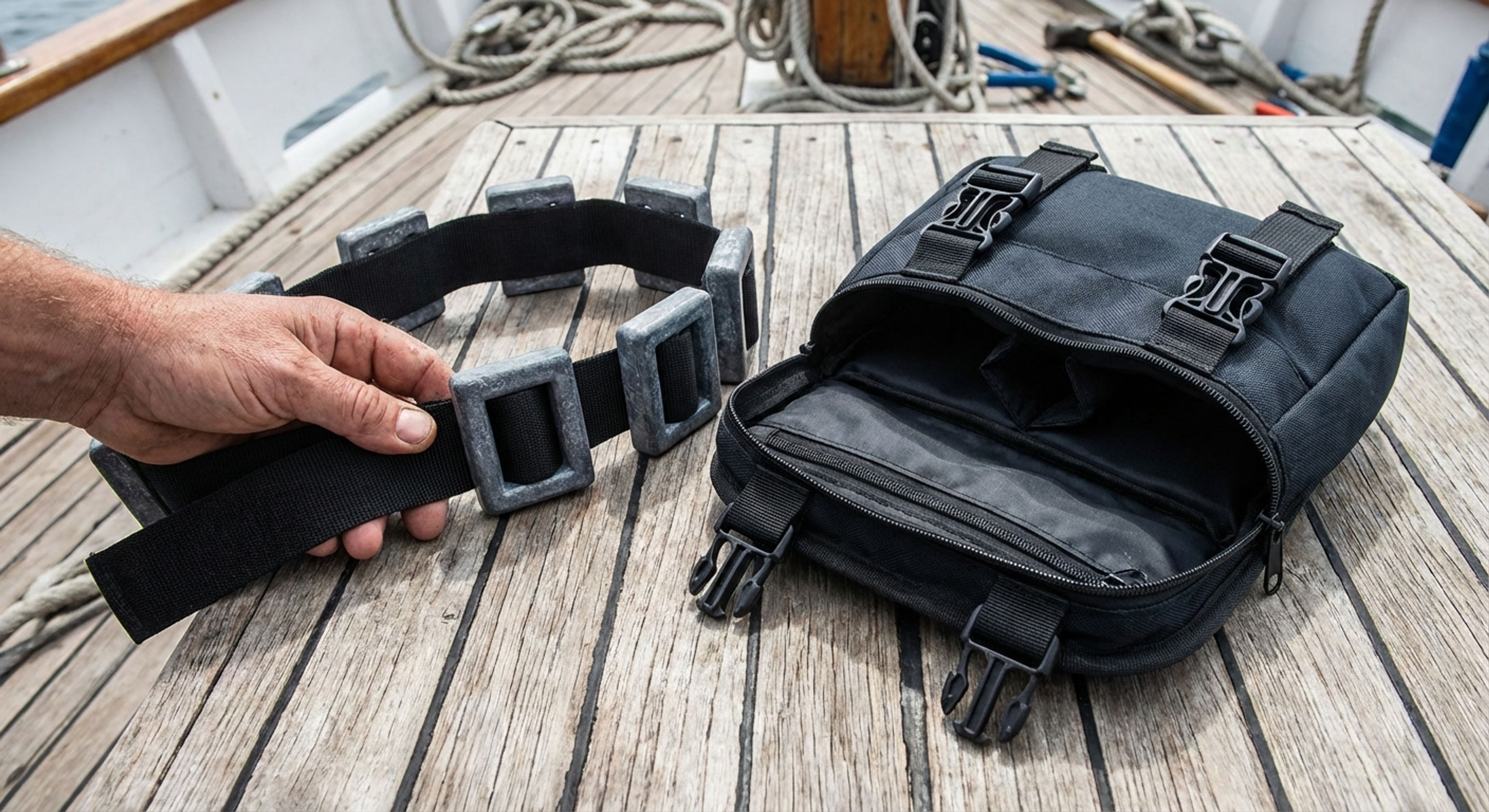 A weight belt and integrated pockets