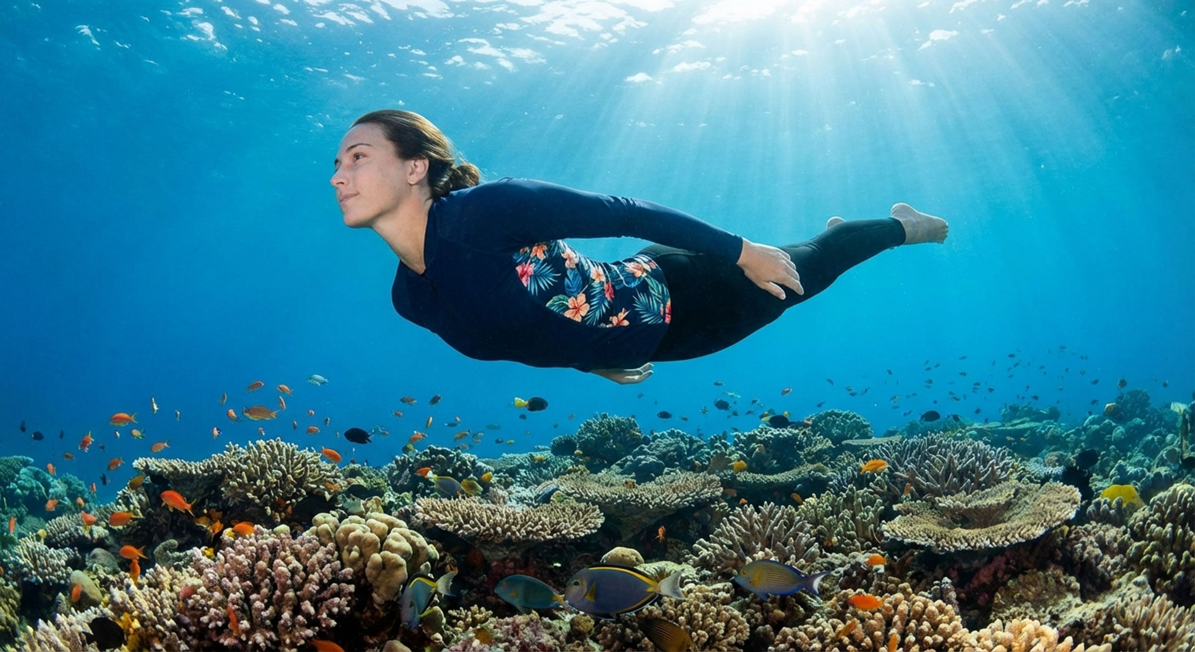 Diver wearing rash guard